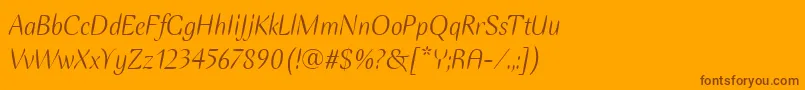 EllipseItcItalic Font – Brown Fonts on Orange Background