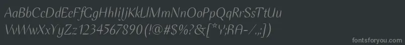 フォントEllipseItcItalic – 黒い背景に灰色の文字