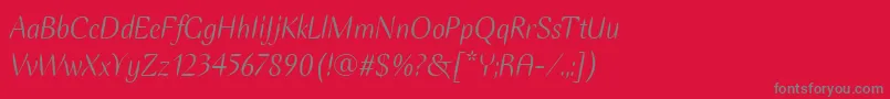 EllipseItcItalic Font – Gray Fonts on Red Background