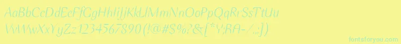 EllipseItcItalic Font – Green Fonts on Yellow Background
