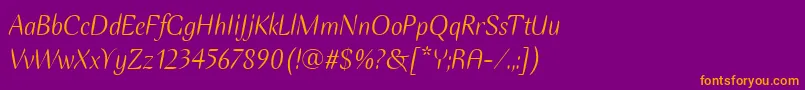 EllipseItcItalic Font – Orange Fonts on Purple Background