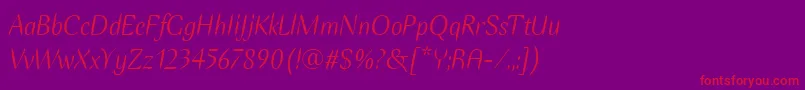 EllipseItcItalic Font – Red Fonts on Purple Background
