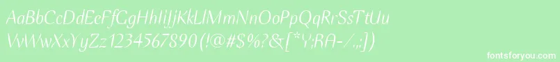 EllipseItcItalic Font – White Fonts on Green Background