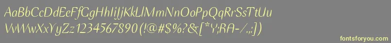 EllipseItcItalic Font – Yellow Fonts on Gray Background
