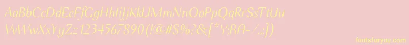 EllipseItcItalic Font – Yellow Fonts on Pink Background