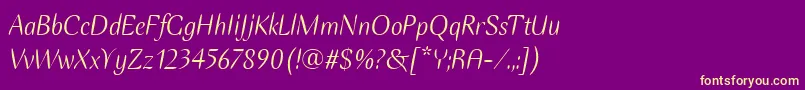 EllipseItcItalic Font – Yellow Fonts on Purple Background