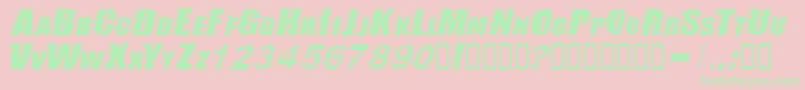 Storeb-Schriftart – Grüne Schriften auf rosa Hintergrund