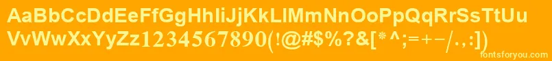 SimplifiedArabicBold-fontti – keltaiset fontit oranssilla taustalla
