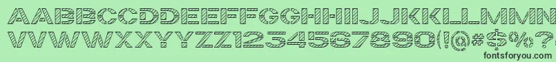 TrafaretKitHatched Font – Black Fonts on Green Background