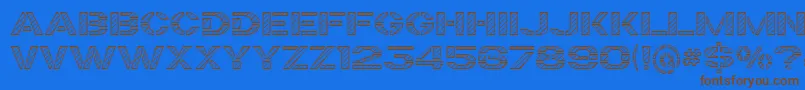 Шрифт TrafaretKitHatched – коричневые шрифты на синем фоне