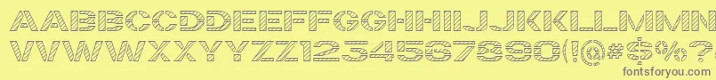 TrafaretKitHatched Font – Gray Fonts on Yellow Background