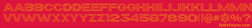 TrafaretKitHatched Font – Orange Fonts on Red Background