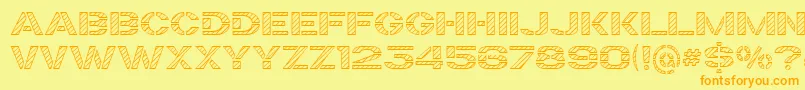 TrafaretKitHatched Font – Orange Fonts on Yellow Background