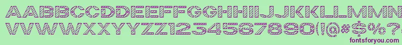 TrafaretKitHatched Font – Purple Fonts on Green Background
