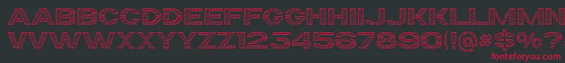 TrafaretKitHatched Font – Red Fonts on Black Background