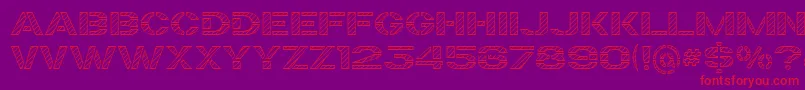 Шрифт TrafaretKitHatched – красные шрифты на фиолетовом фоне
