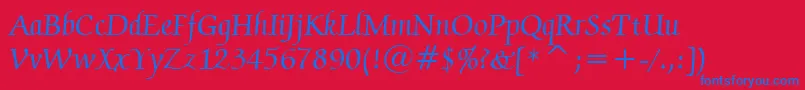 ZapfChanceryMediumBt Font – Blue Fonts on Red Background