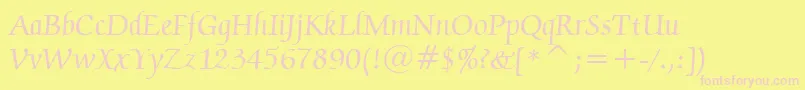 ZapfChanceryMediumBt Font – Pink Fonts on Yellow Background