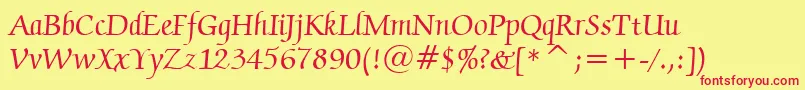 ZapfChanceryMediumBt Font – Red Fonts on Yellow Background