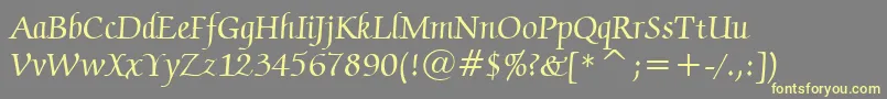 ZapfChanceryMediumBt Font – Yellow Fonts on Gray Background