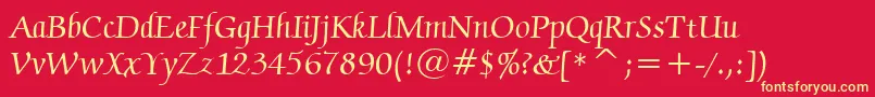 ZapfChanceryMediumBt Font – Yellow Fonts on Red Background