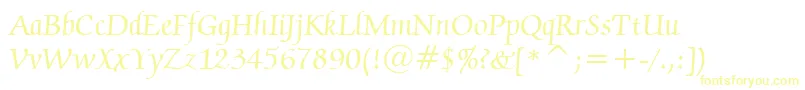 ZapfChanceryMediumBt Font – Yellow Fonts on White Background
