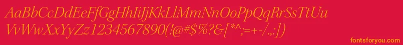 KeplerstdLightitdisp Font – Orange Fonts on Red Background