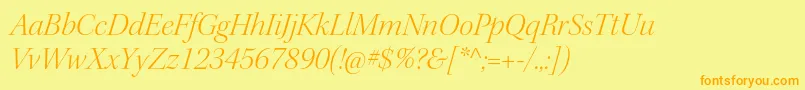 KeplerstdLightitdisp Font – Orange Fonts on Yellow Background