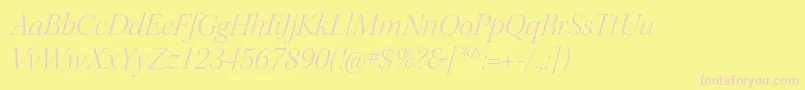 KeplerstdLightitdisp Font – Pink Fonts on Yellow Background