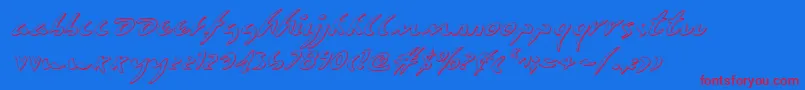 Eagleclaw3DItalic-Schriftart – Rote Schriften auf blauem Hintergrund