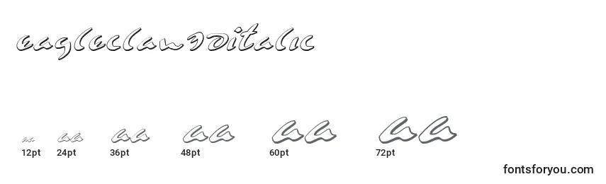 Eagleclaw3DItalic Font Sizes