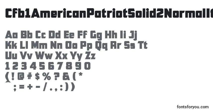 A fonte Cfb1AmericanPatriotSolid2NormalItalic (86108) – alfabeto, números, caracteres especiais