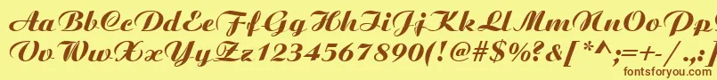 BoyarskyBoldItalic.00 Font – Brown Fonts on Yellow Background