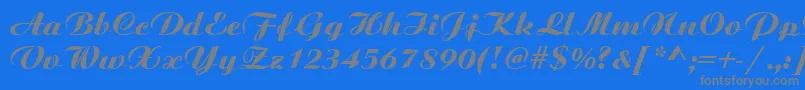 BoyarskyBoldItalic.00-Schriftart – Graue Schriften auf blauem Hintergrund