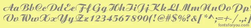 BoyarskyBoldItalic.00 Font – Gray Fonts on Yellow Background