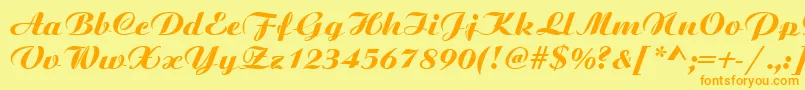 BoyarskyBoldItalic.00 Font – Orange Fonts on Yellow Background