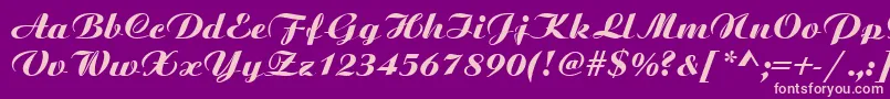 BoyarskyBoldItalic.00 Font – Pink Fonts on Purple Background