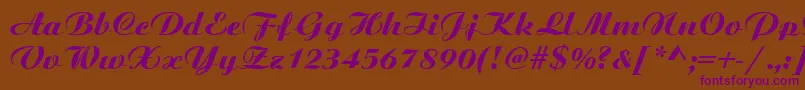 BoyarskyBoldItalic.00 Font – Purple Fonts on Brown Background