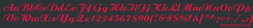 BoyarskyBoldItalic.00 Font – Red Fonts on Black Background