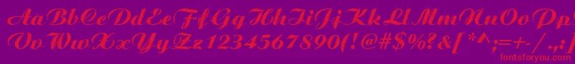 BoyarskyBoldItalic.00-Schriftart – Rote Schriften auf violettem Hintergrund
