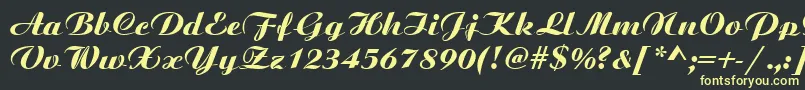 BoyarskyBoldItalic.00 Font – Yellow Fonts on Black Background