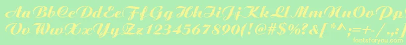 BoyarskyBoldItalic.00 Font – Yellow Fonts on Green Background