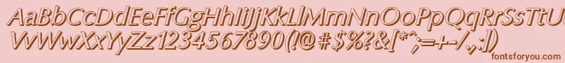 ColumbiashadowItalic Font – Brown Fonts on Pink Background