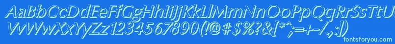 ColumbiashadowItalic Font – Green Fonts on Blue Background