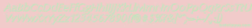 ColumbiashadowItalic Font – Green Fonts on Pink Background