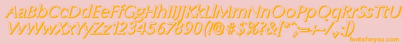 ColumbiashadowItalic Font – Orange Fonts on Pink Background