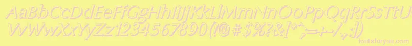 ColumbiashadowItalic Font – Pink Fonts on Yellow Background