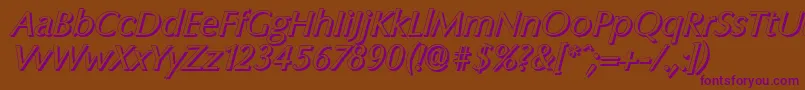 ColumbiashadowItalic Font – Purple Fonts on Brown Background