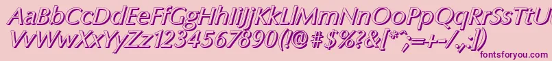 ColumbiashadowItalic Font – Purple Fonts on Pink Background