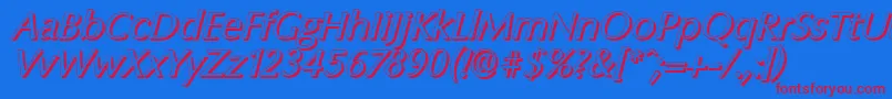 ColumbiashadowItalic Font – Red Fonts on Blue Background